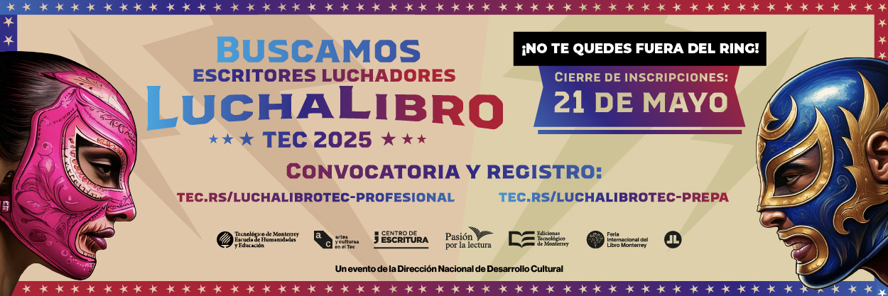Imagen de luchadores para invitar al conucrso LuchaLibro Tec 2025